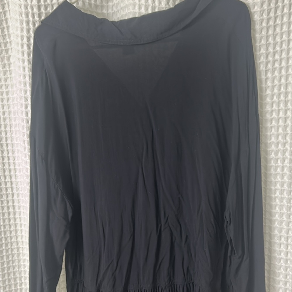 H&M L.O.G.G. Drop Waist Collared Black Dress Medium - Picture 10 of 11
